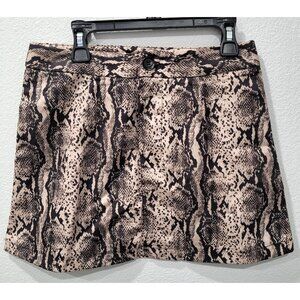 Shein Snake Print Mini Skirt with Button & Zip Closure Size S